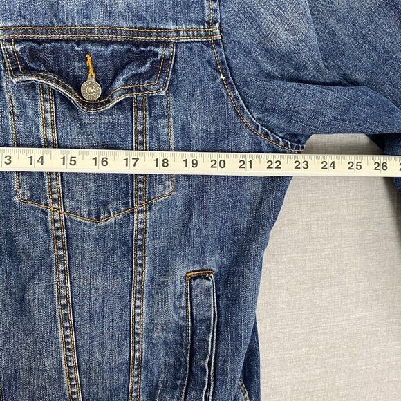 Denver Hayes Denim Jacket Ombre Blue Denim 100% Cotton Side Pockets Mens Large - Picture 10 of 10